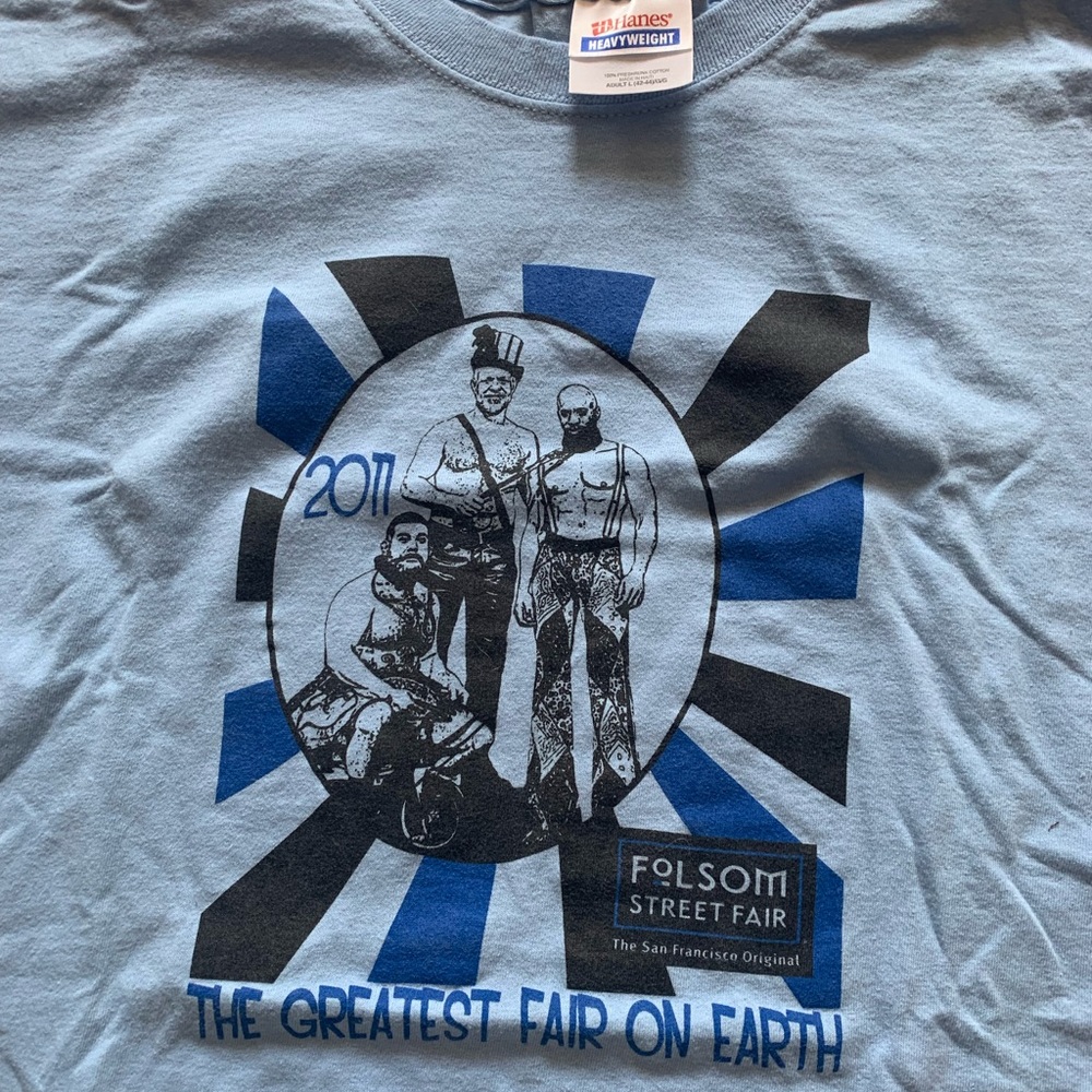 Men’s 2011 Folsom Street Fair Blue T-shirt Large
